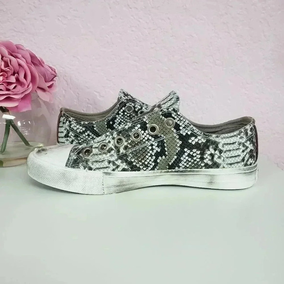 Naughty Monkey Distressed Snakeskin Print Slip On Sneakers - Picture 6 of 6
